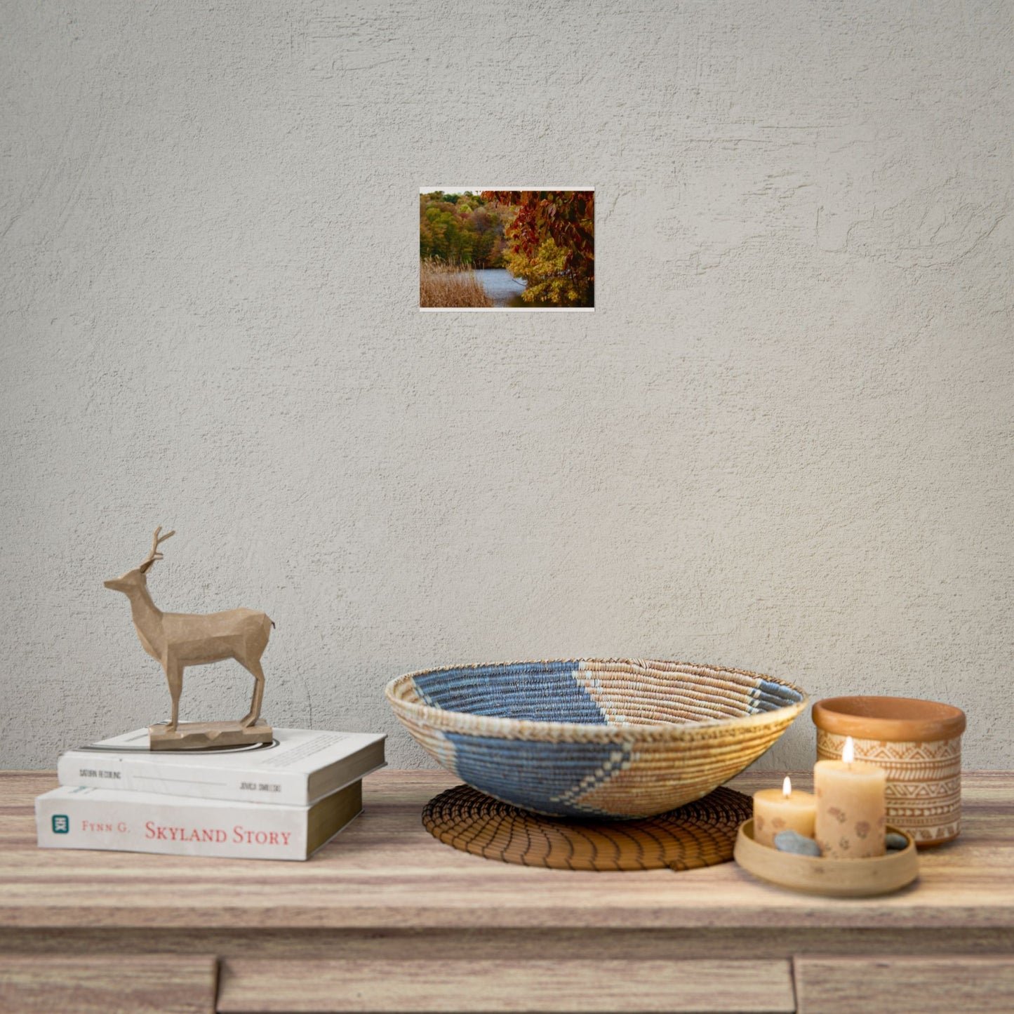 Autumn Lake Scene Photography Poster