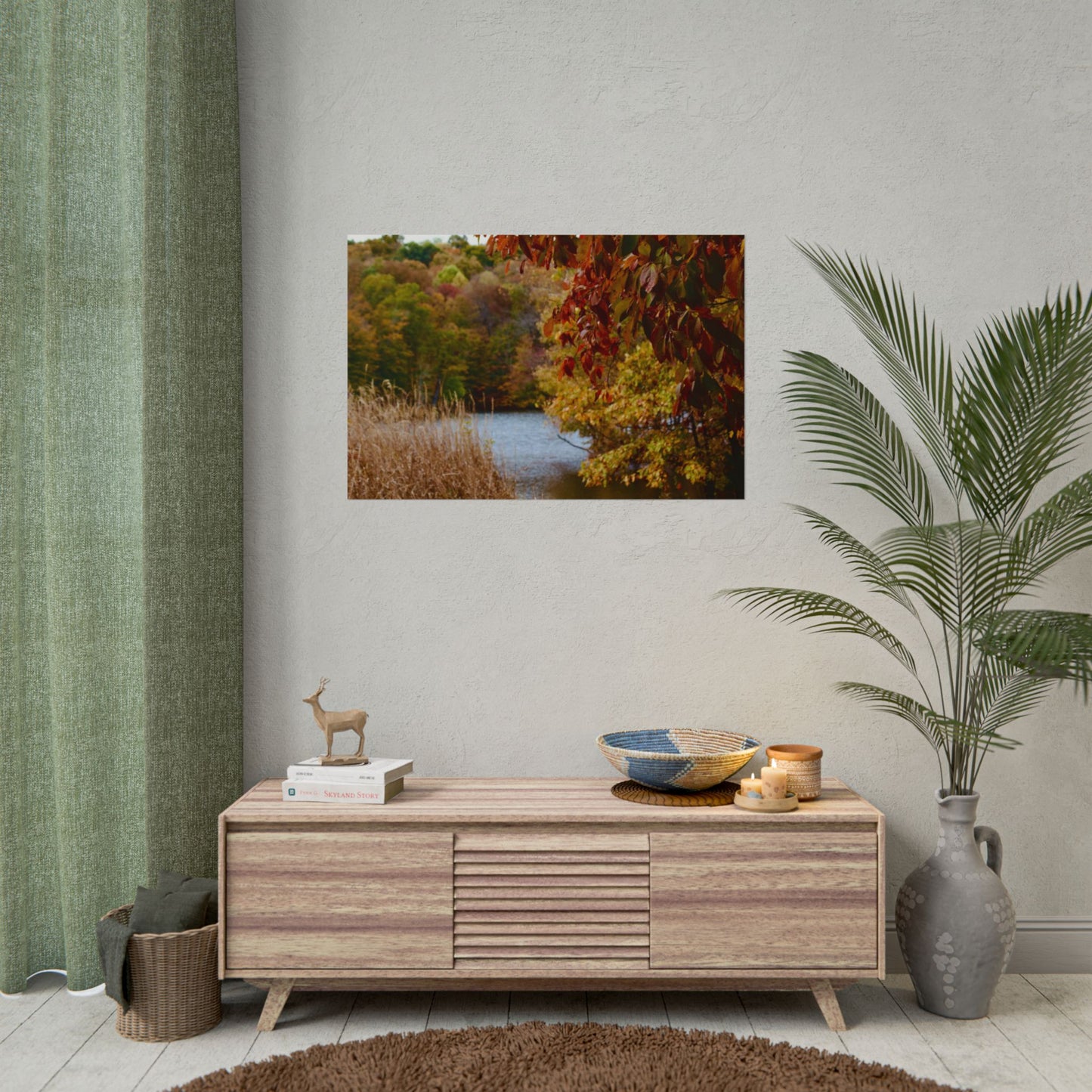 Autumn Lake Scene Photography Poster