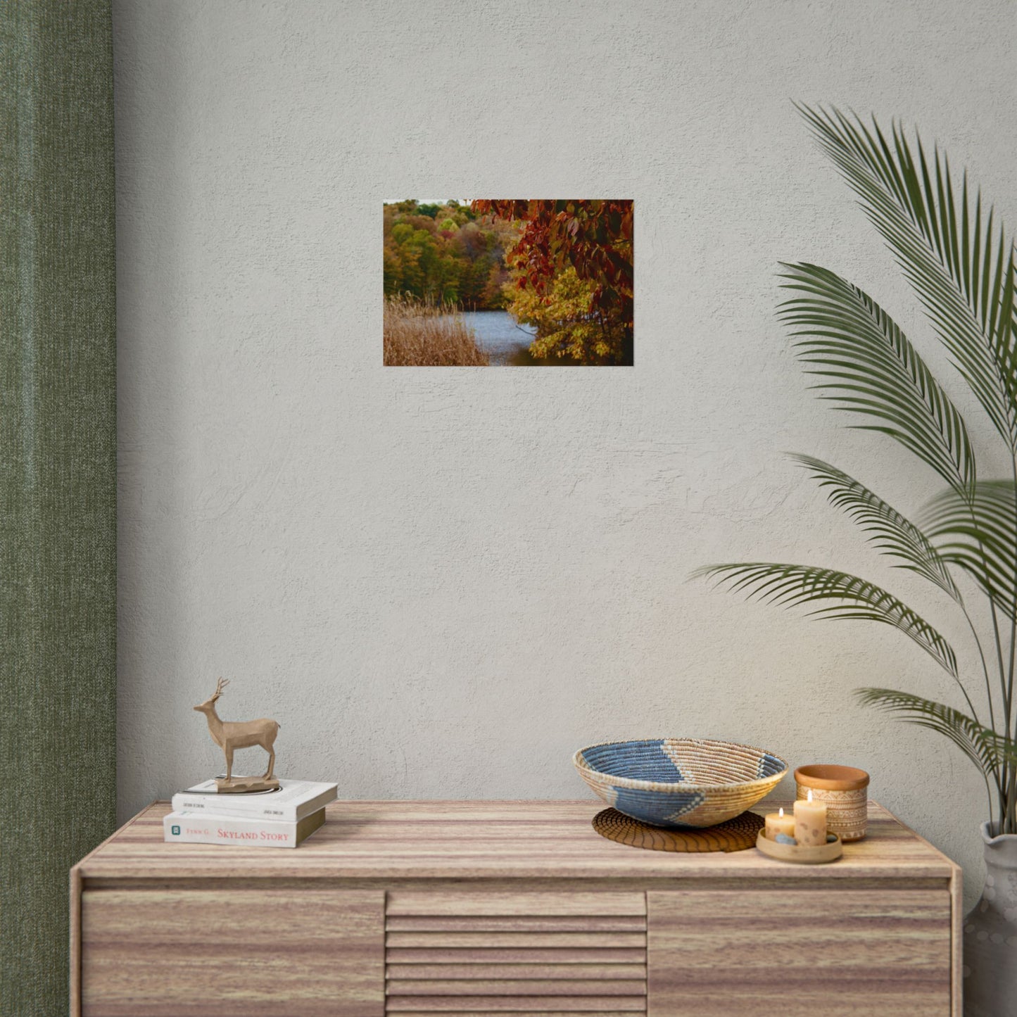 Autumn Lake Scene Photography Poster