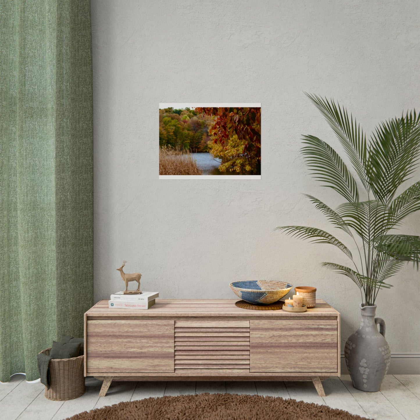 Autumn Lake Scene Photography Poster